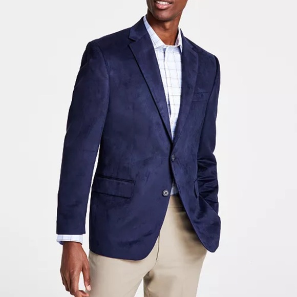 MICHAEL Michael Kors Blue Tailored Sport Coat with Notched...